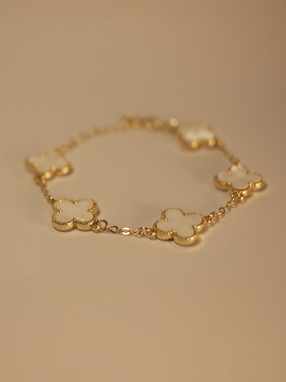 Trebol Pulsera 5 Blanca